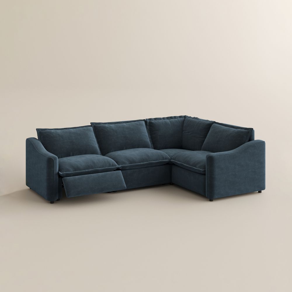 Memory Foam Navy Blue Pet-Friendly Fabric Modular Sofas