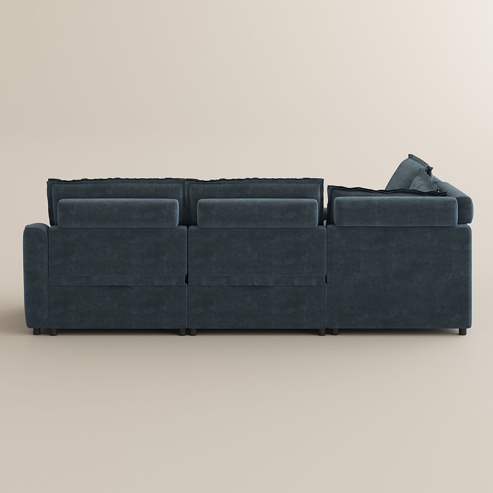 Recliner Navy Blue Pet-Friendly Fabric Modular Sofas