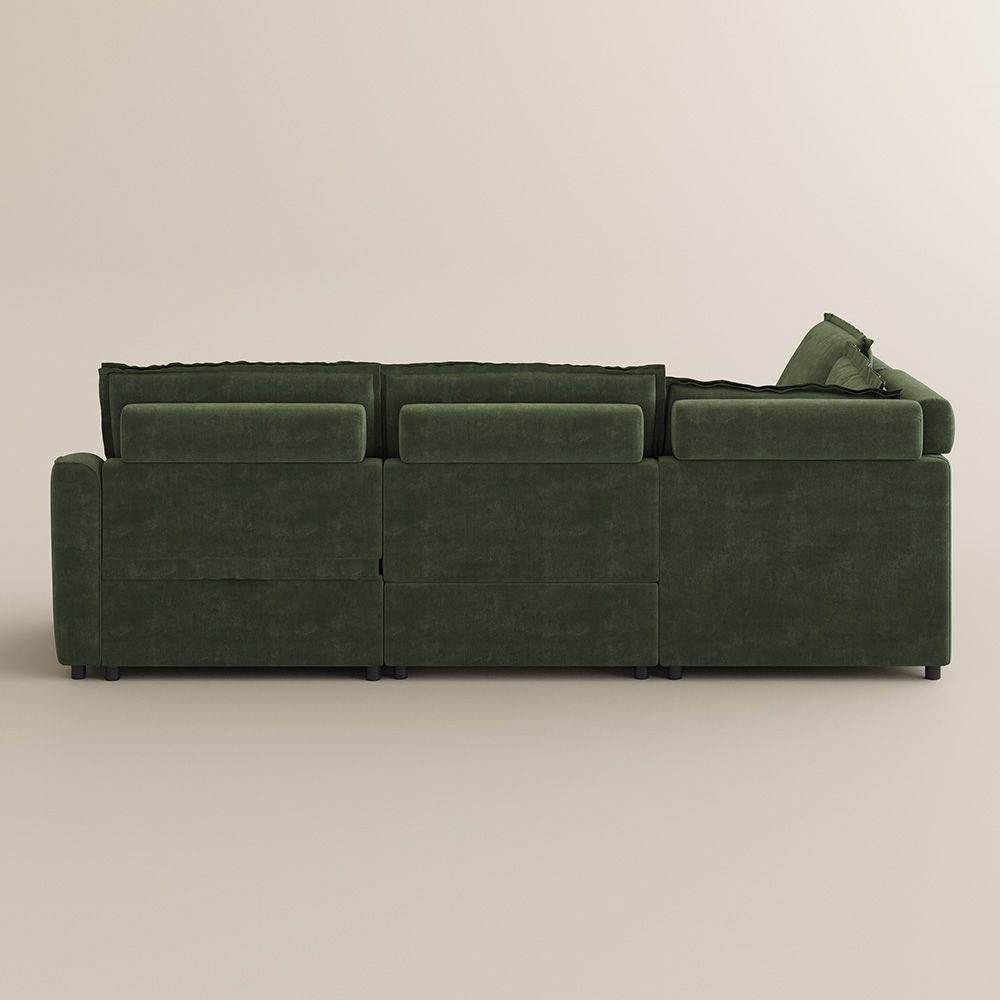 Oversized Green Pet-Friendly Fabric Modular Sofas