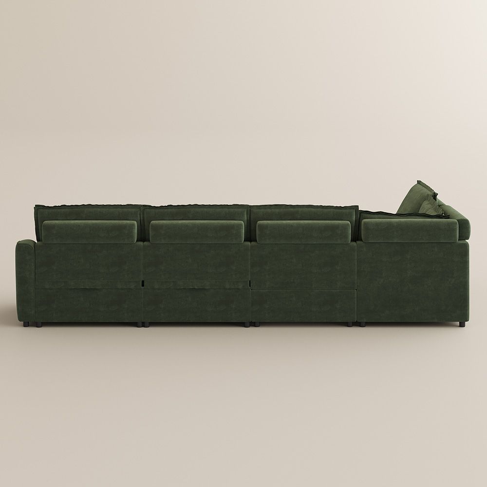 Extendable Green Pet-Friendly Fabric Modular Sofas