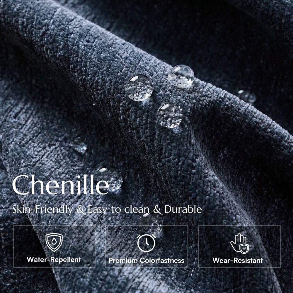 Comfortable Blue Chenille Modular Sofas