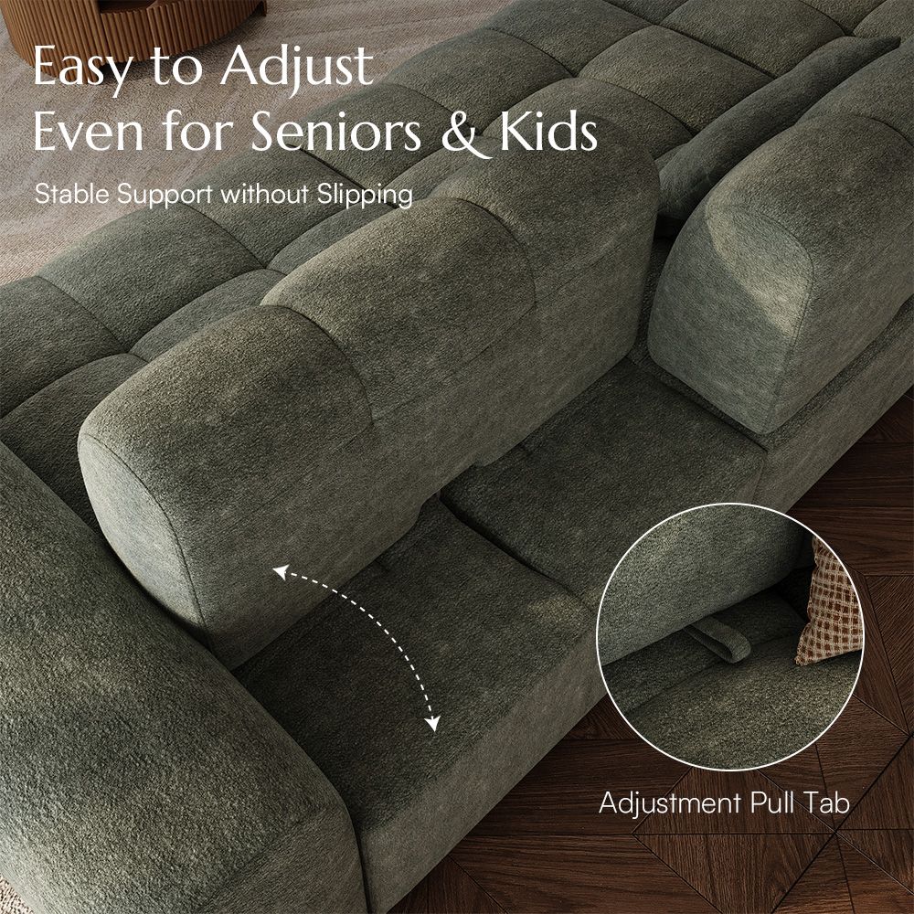 Apartment Green Chenille Modular Sofas