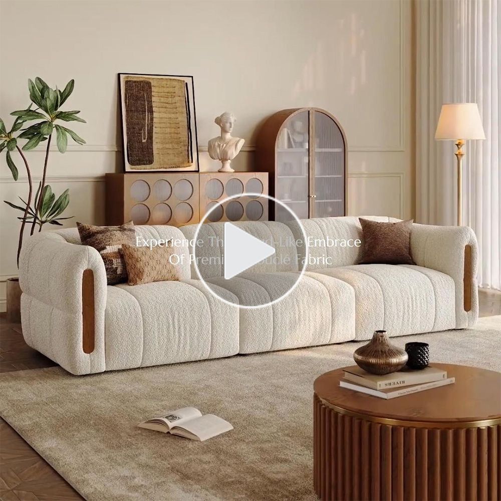 2-3 Seater Beige Bouclé Modular Sofas