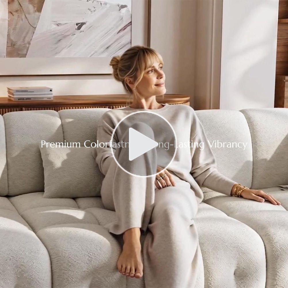 Relaxed Cream Chenille Modular Sofas