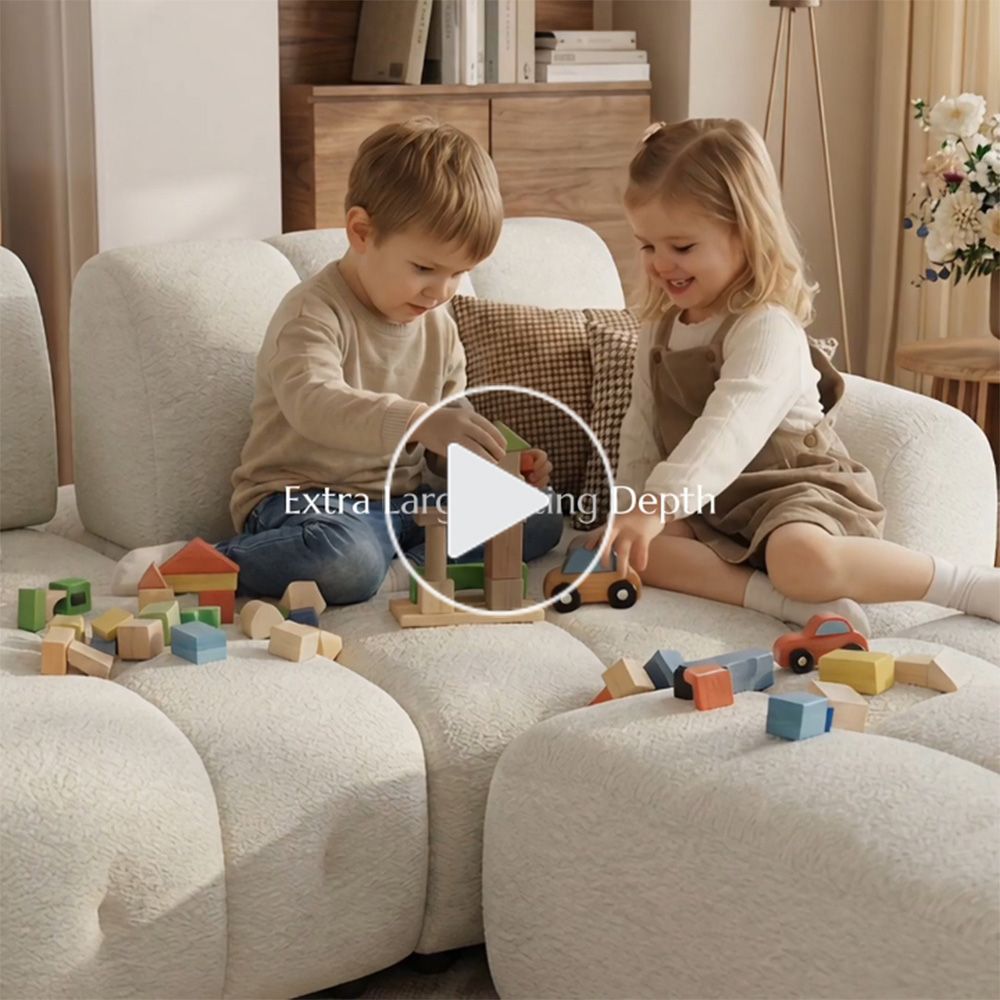 Comfortable Cream Chenille Modular Sofas