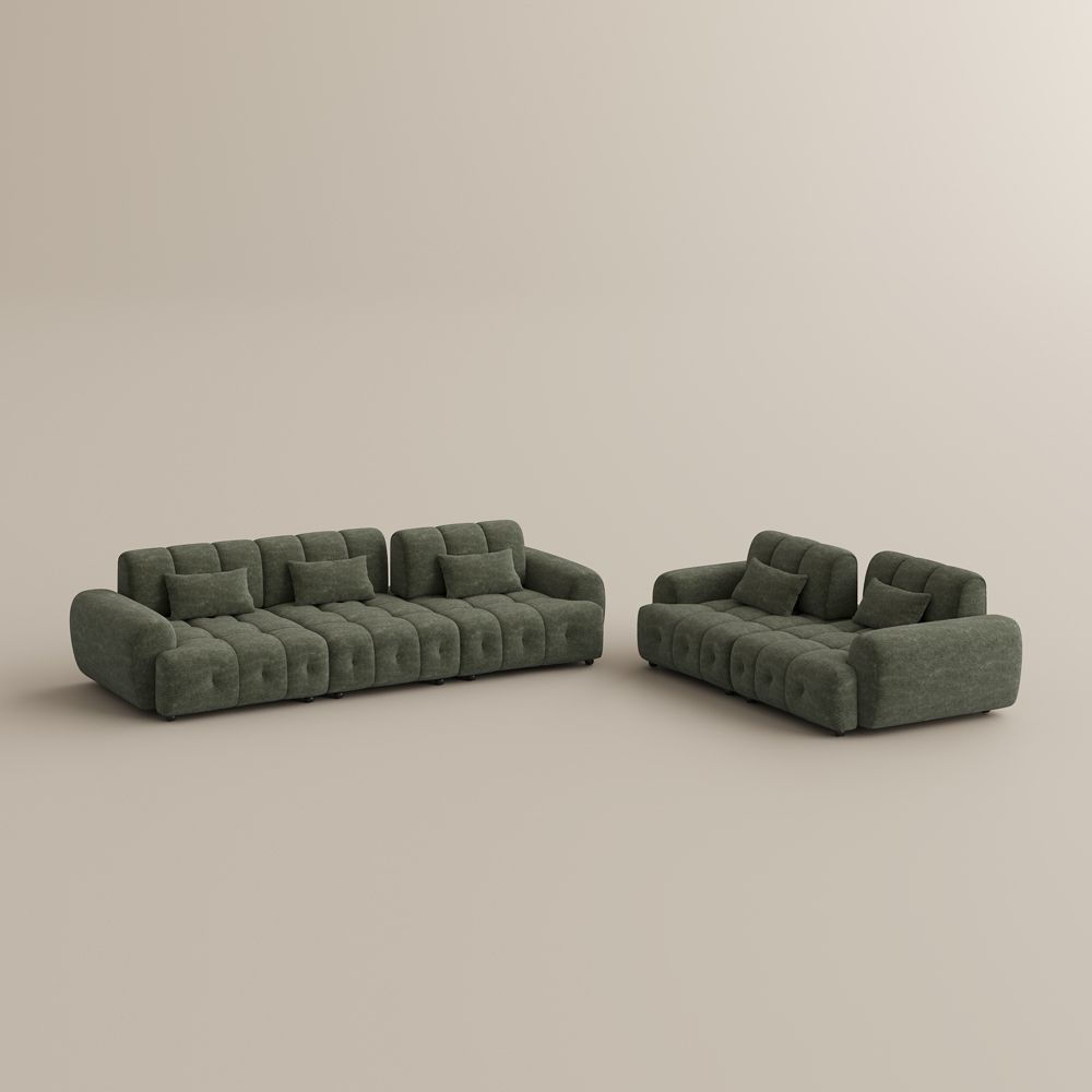 Green Chenille Modular Sofas