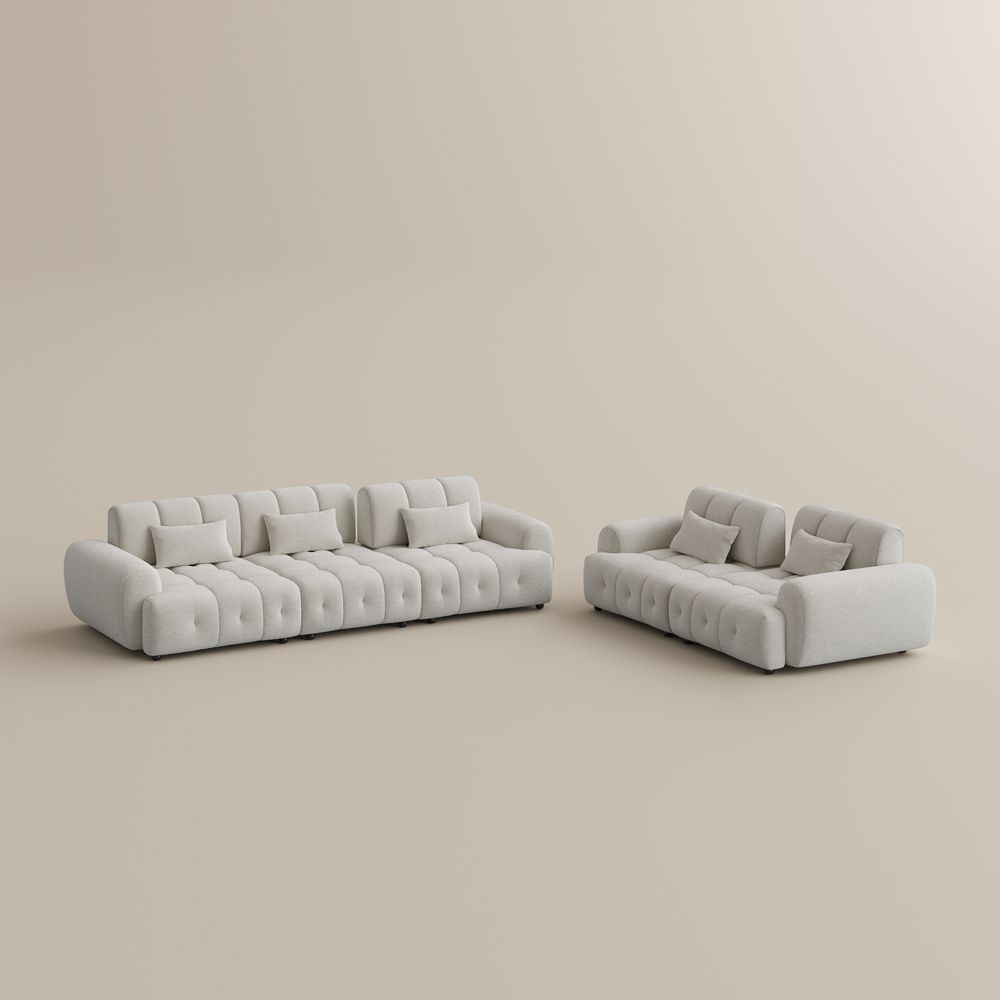 Beige Chenille Modular Sofas