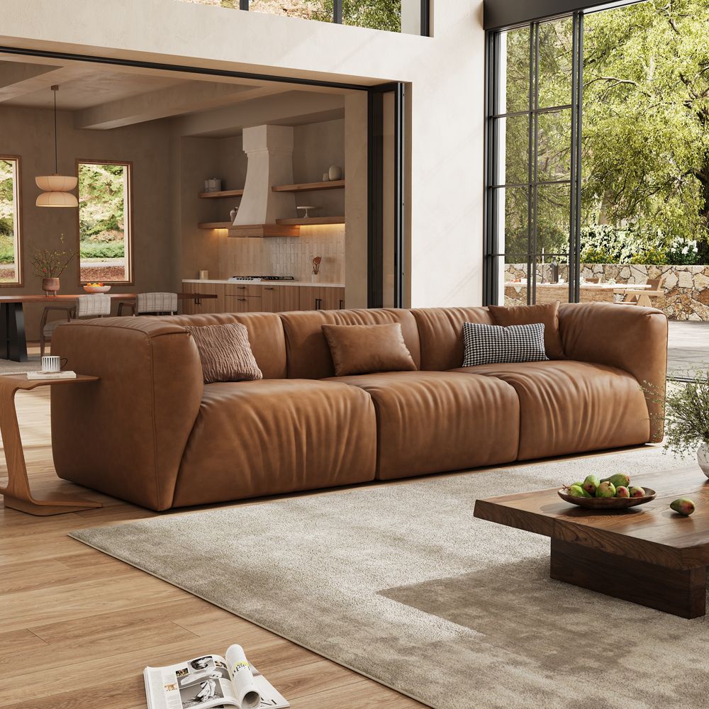 RV Brown Leather Modular Sofas