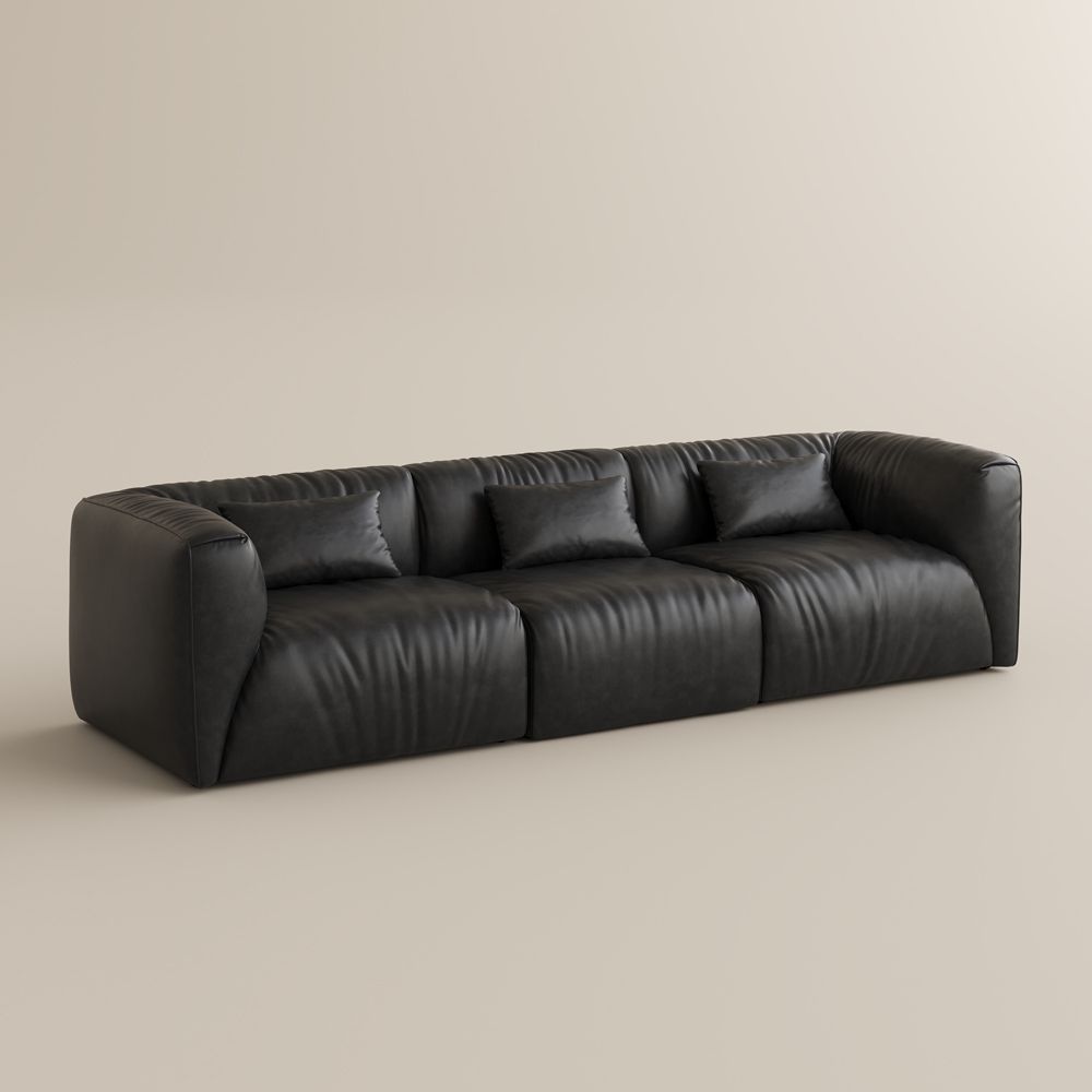 Genuine Leather Black Leather Modular Sofas