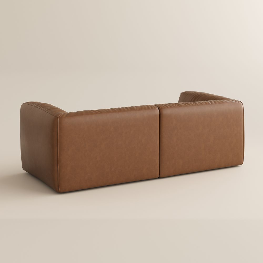 Spring Brown Leather Modular Sofas