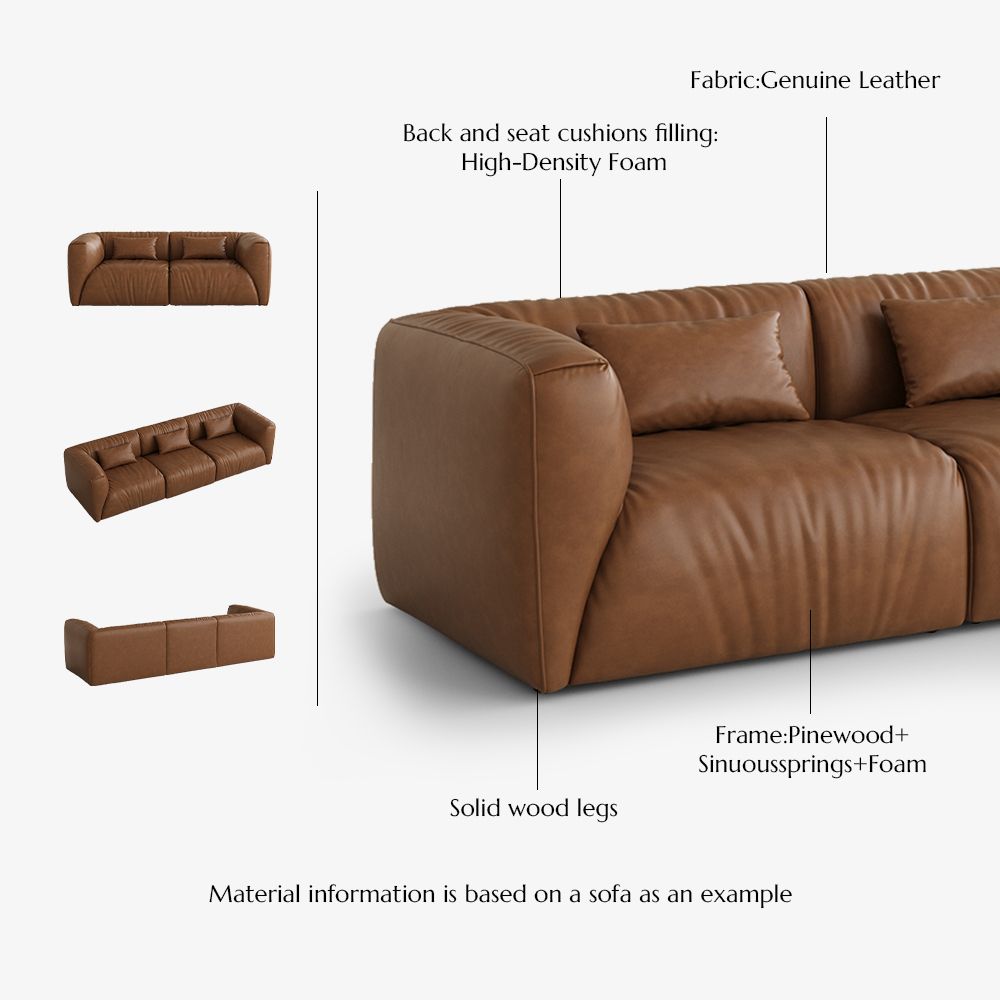 Bedroom Brown Leather Modular Sofas