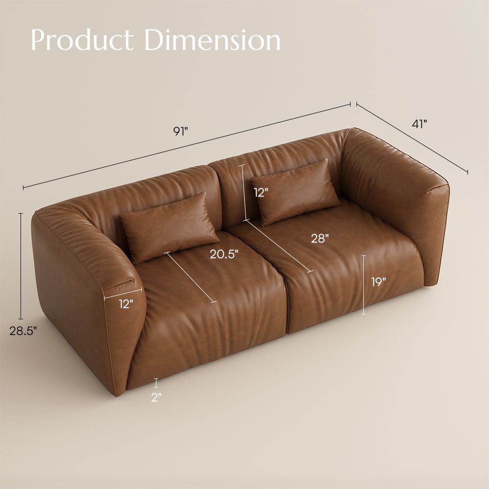 Relaxed Brown Leather Modular Sofas
