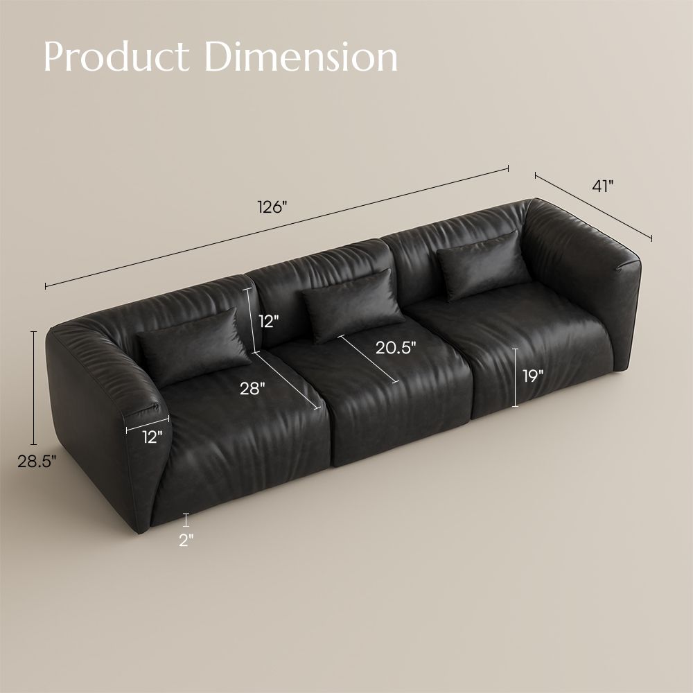 Office Black Leather Modular Sofas