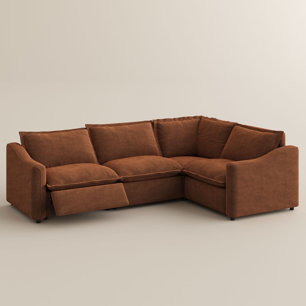 Adjustable Brown Pet-Friendly Fabric Modular Sofas