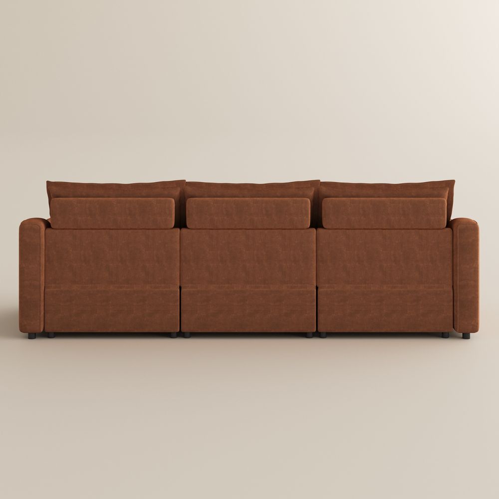 Brown Pet-Friendly Fabric Modular Sofas