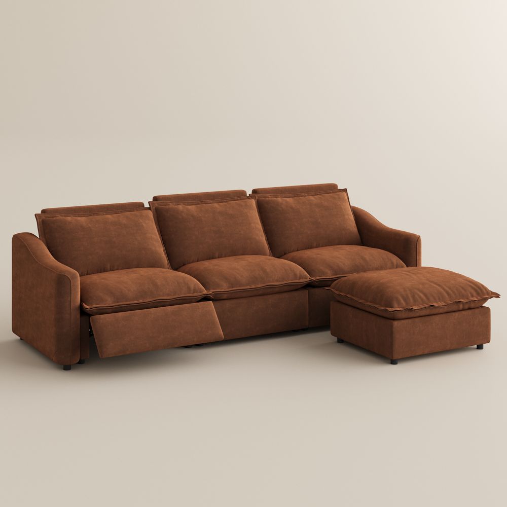 Brown Pet-Friendly Fabric Modular Sofas