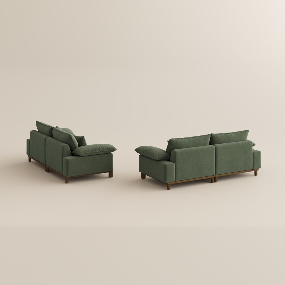 Green Pet-Friendly Fabric Modular Sofas