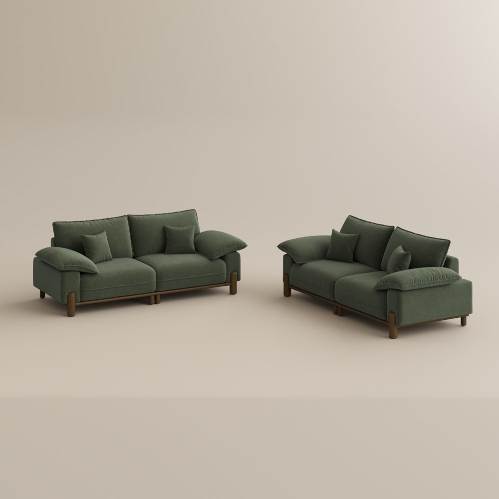 Green Pet-Friendly Fabric Modular Sofas