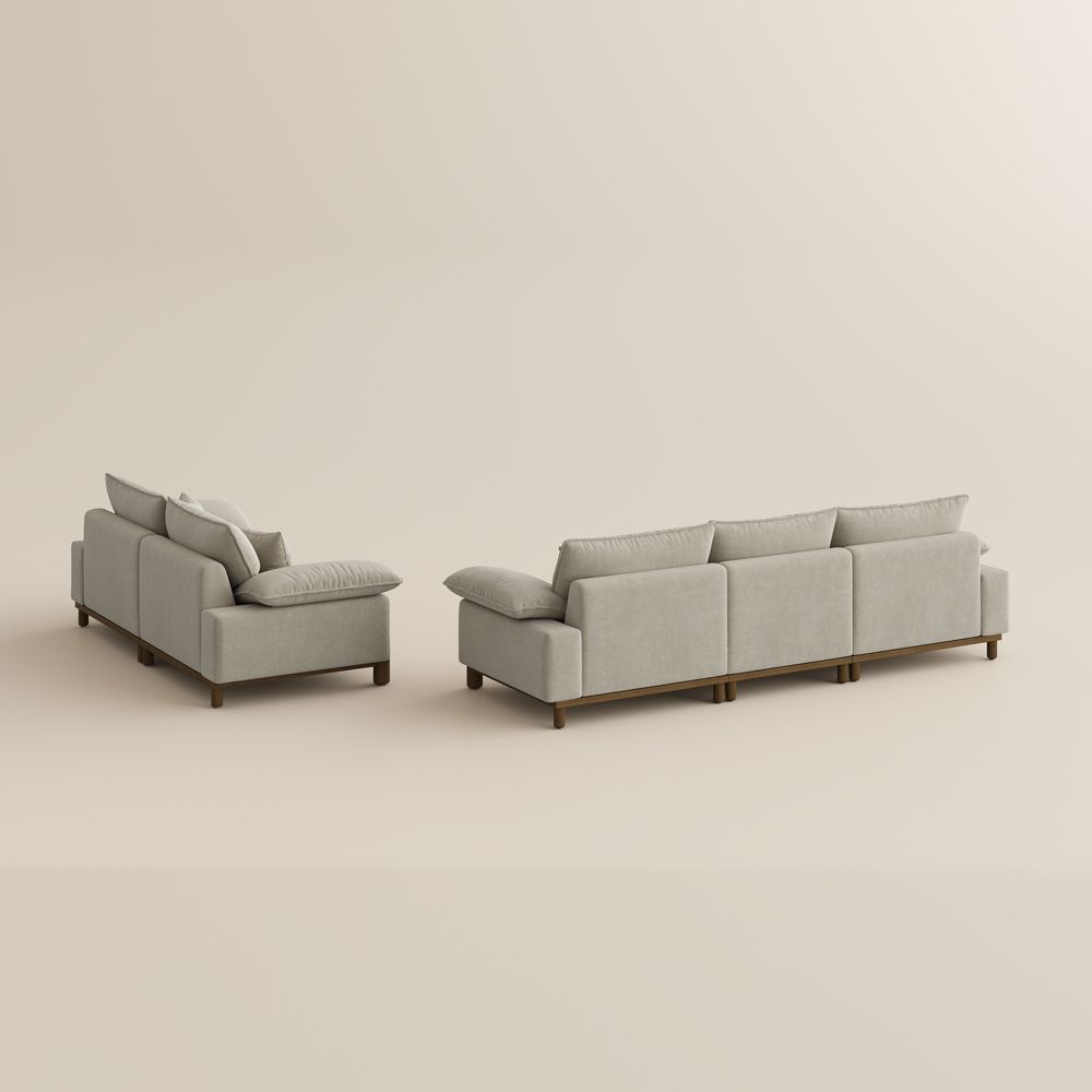 Beige Pet-Friendly Fabric Modular Sofas