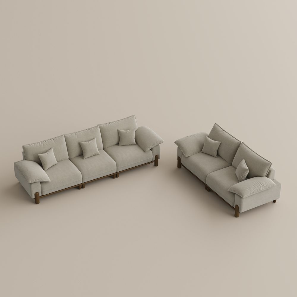 Beige Pet-Friendly Fabric Modular Sofas