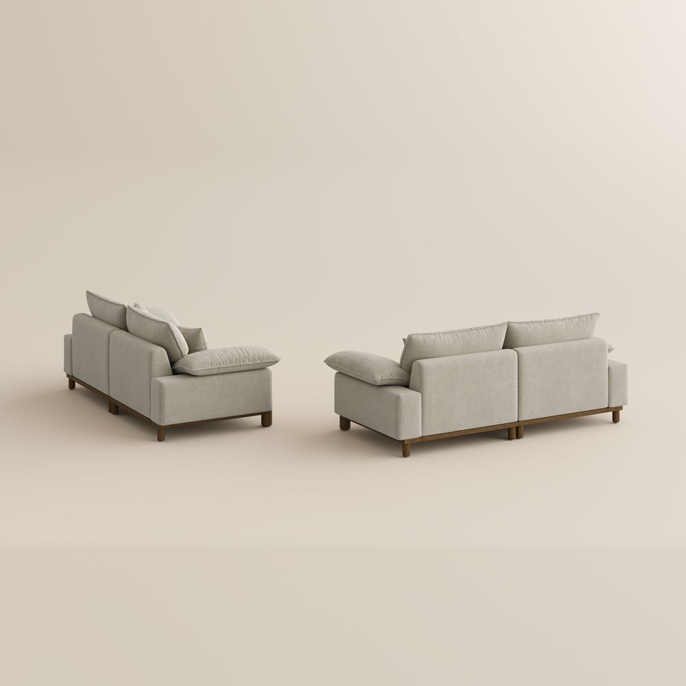 Beige Pet-Friendly Fabric Modular Sofas