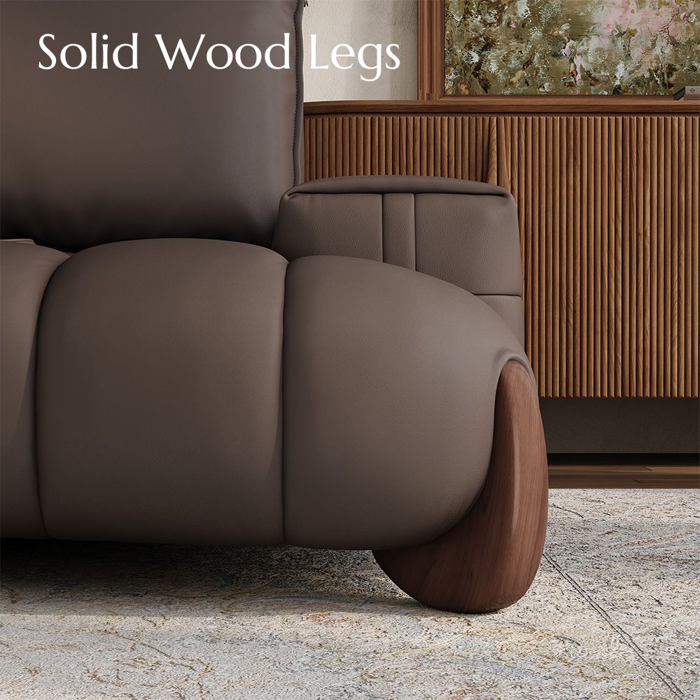 Living Room Dark Brown Leather Modular Sofas