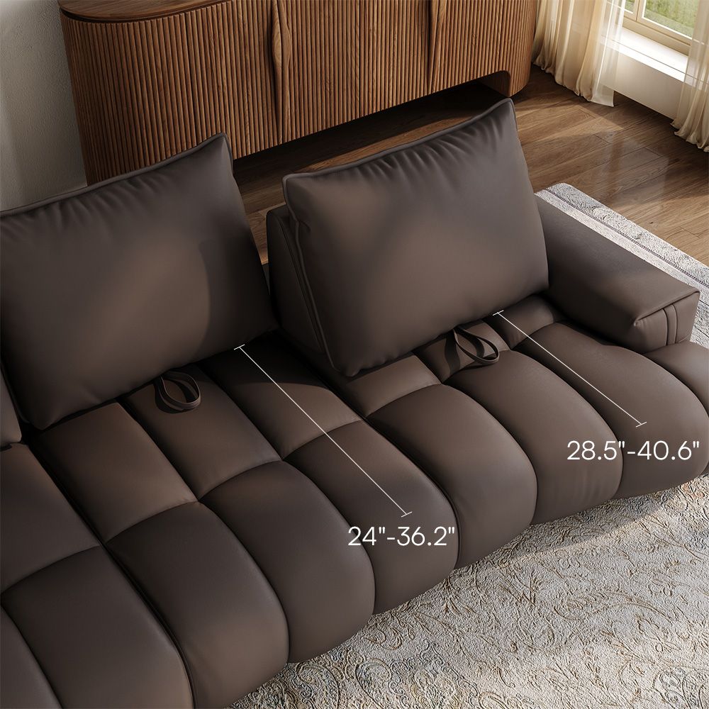 Living Room Dark Brown Leather Modular Sofas