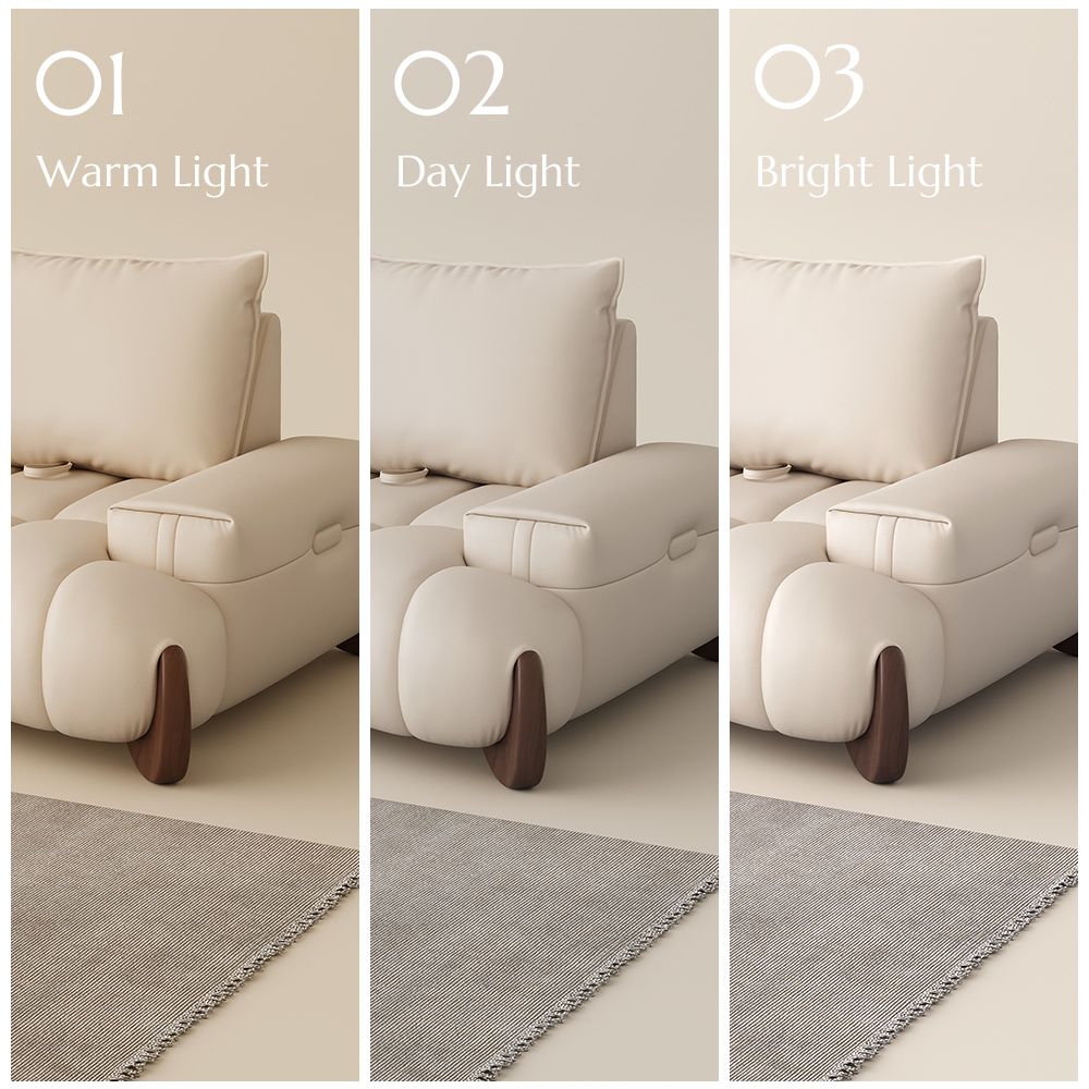 Beige Beige Leather Modular Sofas