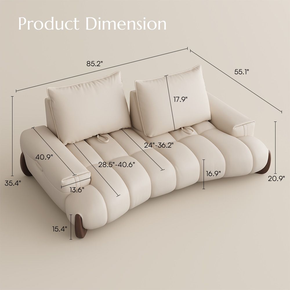 Beige Beige Leather Modular Sofas