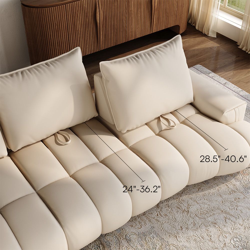 Living Room Beige Leather Modular Sofas