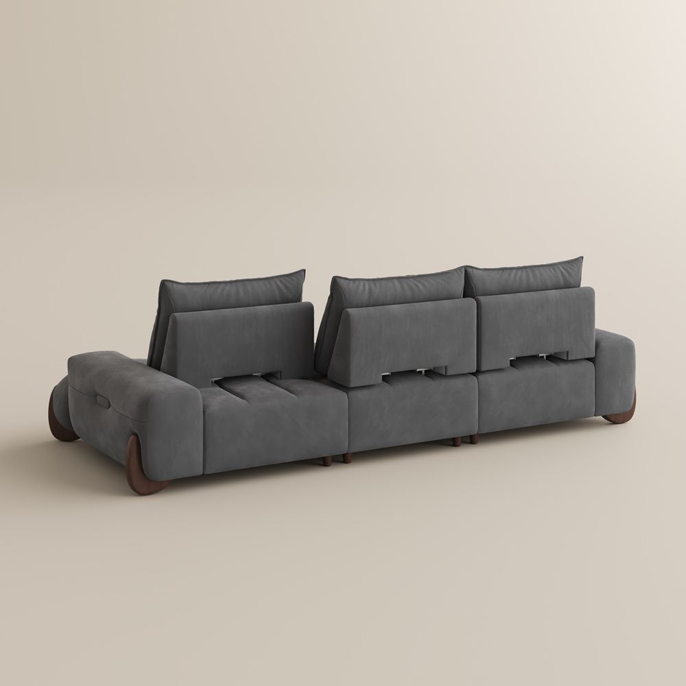 with Storage Ottoman Grey Velvet Modular Sofas