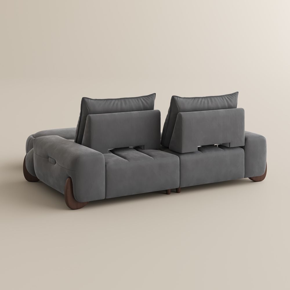 Partial Assembly Required Grey Velvet Modular Sofas