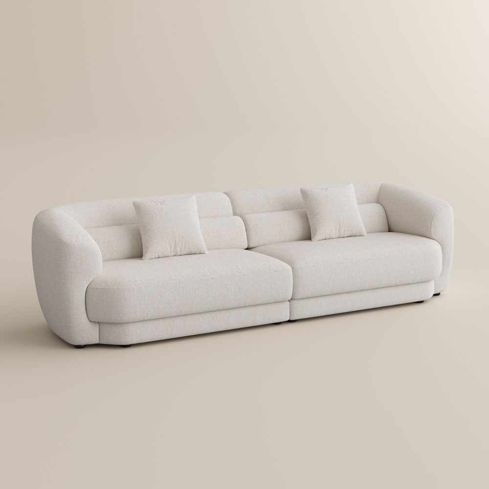 Beige Chenille Modular Sofas