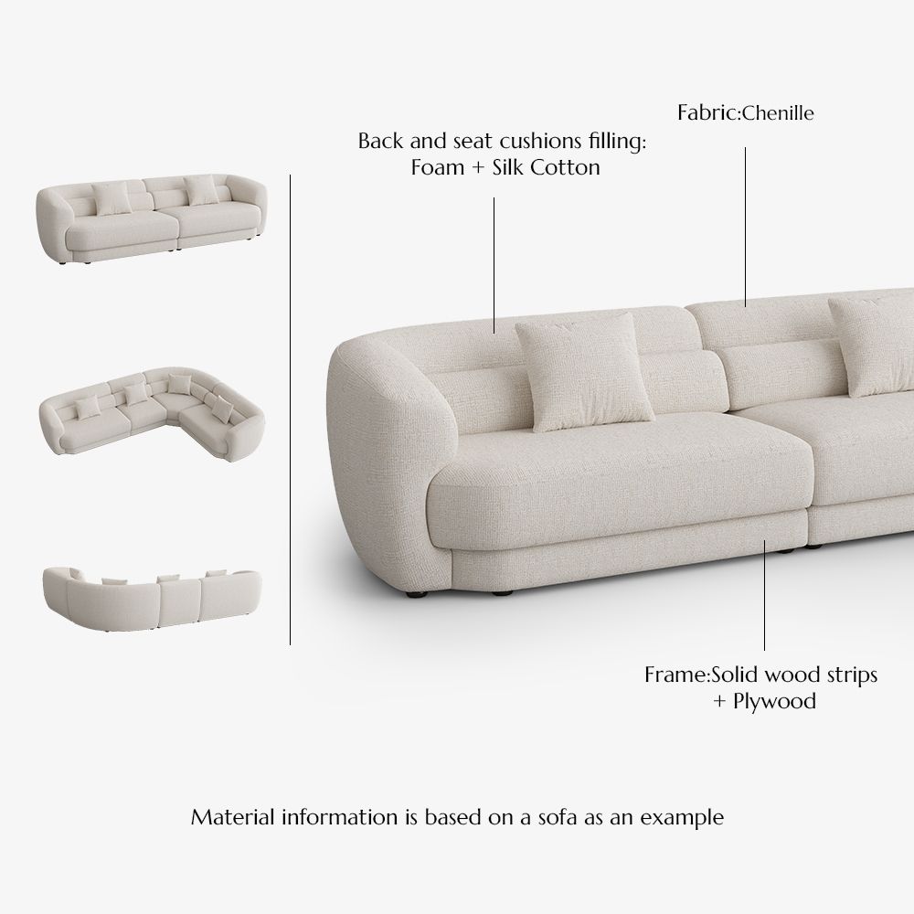 Beige Chenille Modular Sofas
