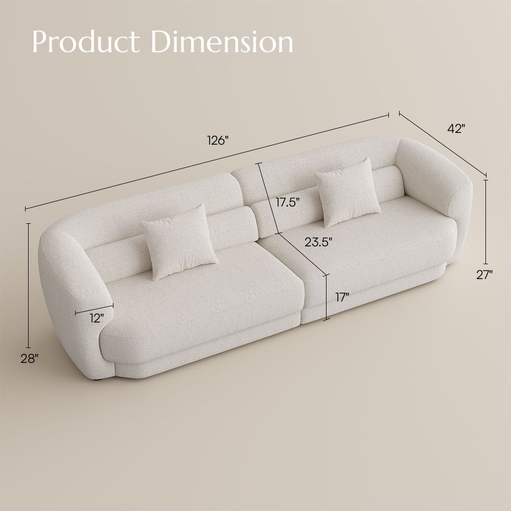 Beige Chenille Modular Sofas