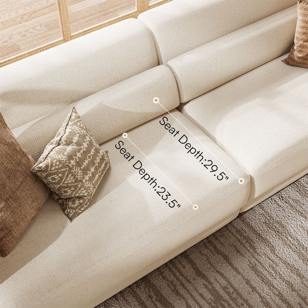 Beige Chenille Modular Sofas