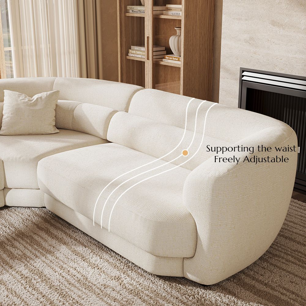 Beige Chenille Modular Sofas