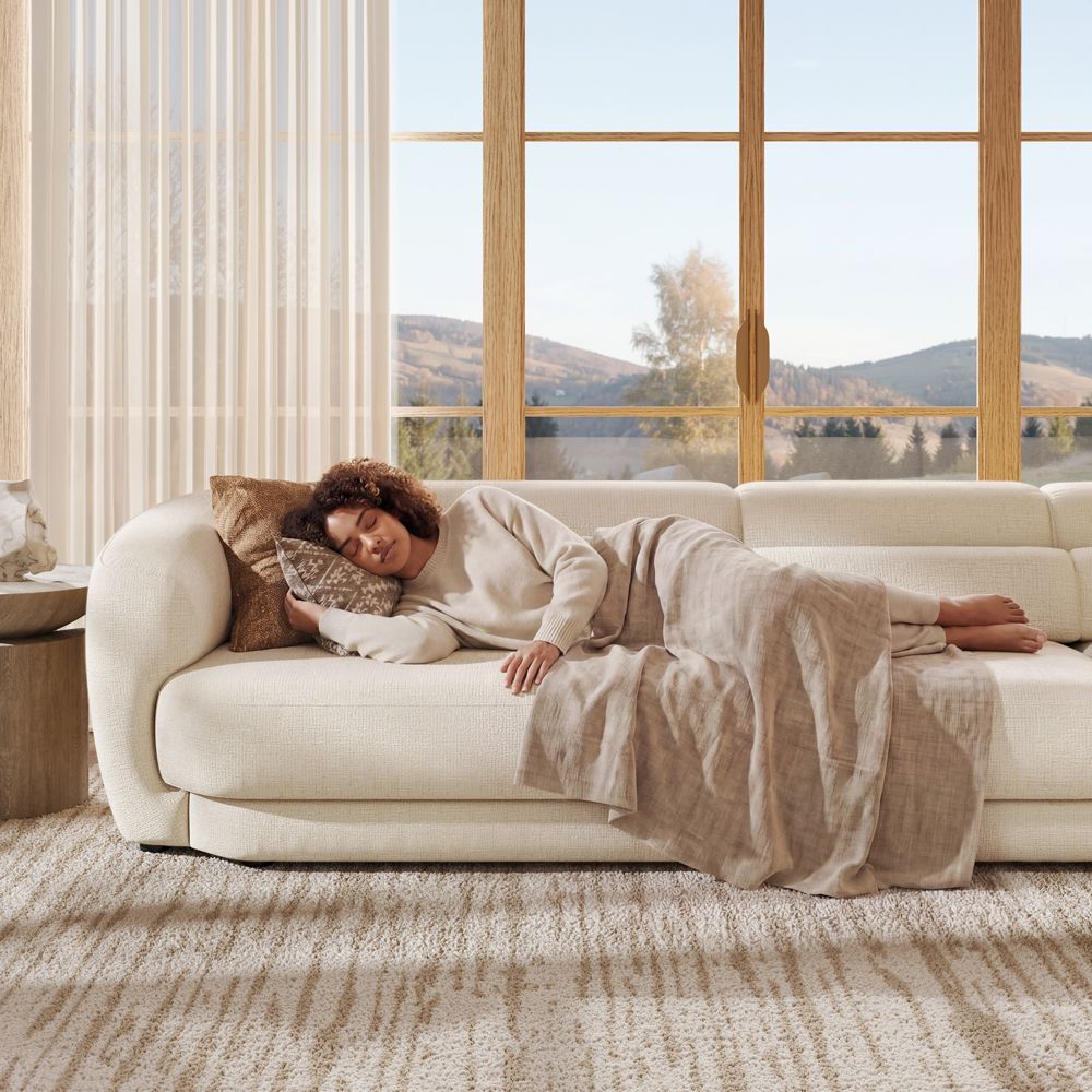 Beige Chenille Modular Sofas