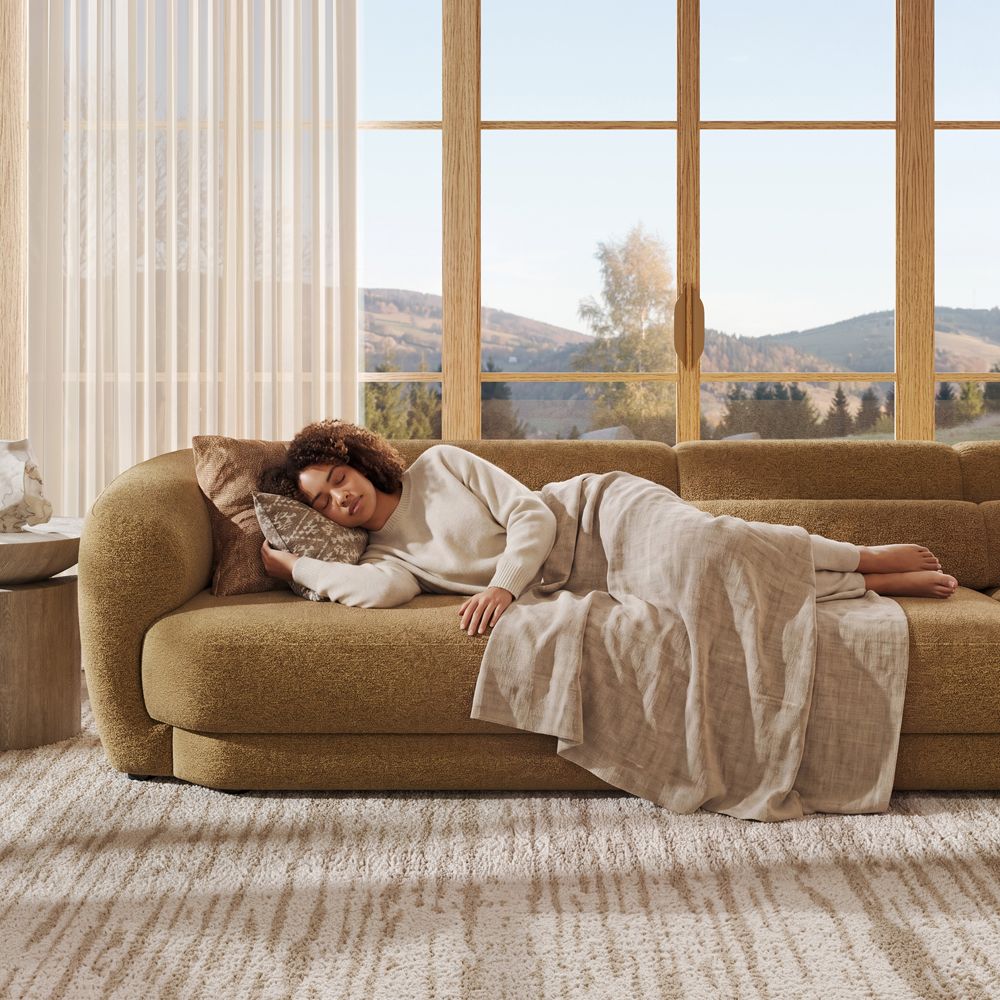 Brown Bouclé Modular Sofas