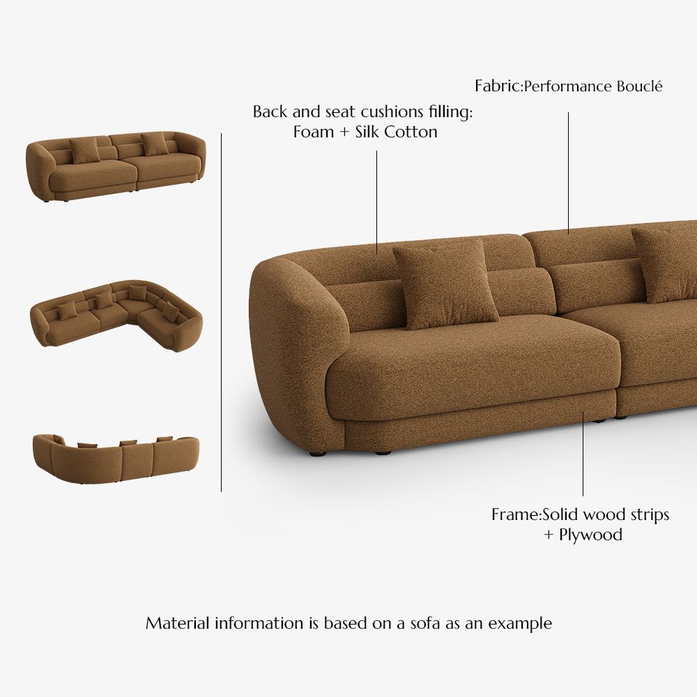 Brown Bouclé Modular Sofas