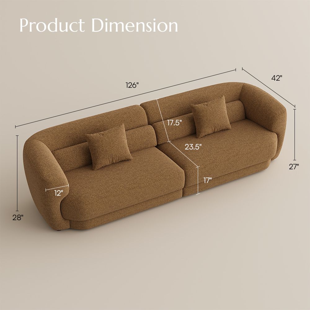Brown Bouclé Modular Sofas