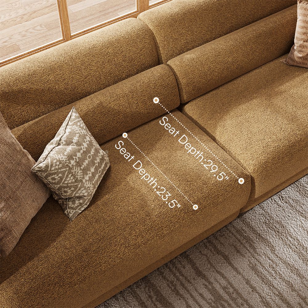 Brown Bouclé Modular Sofas