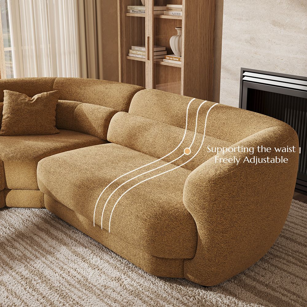 Brown Bouclé Modular Sofas