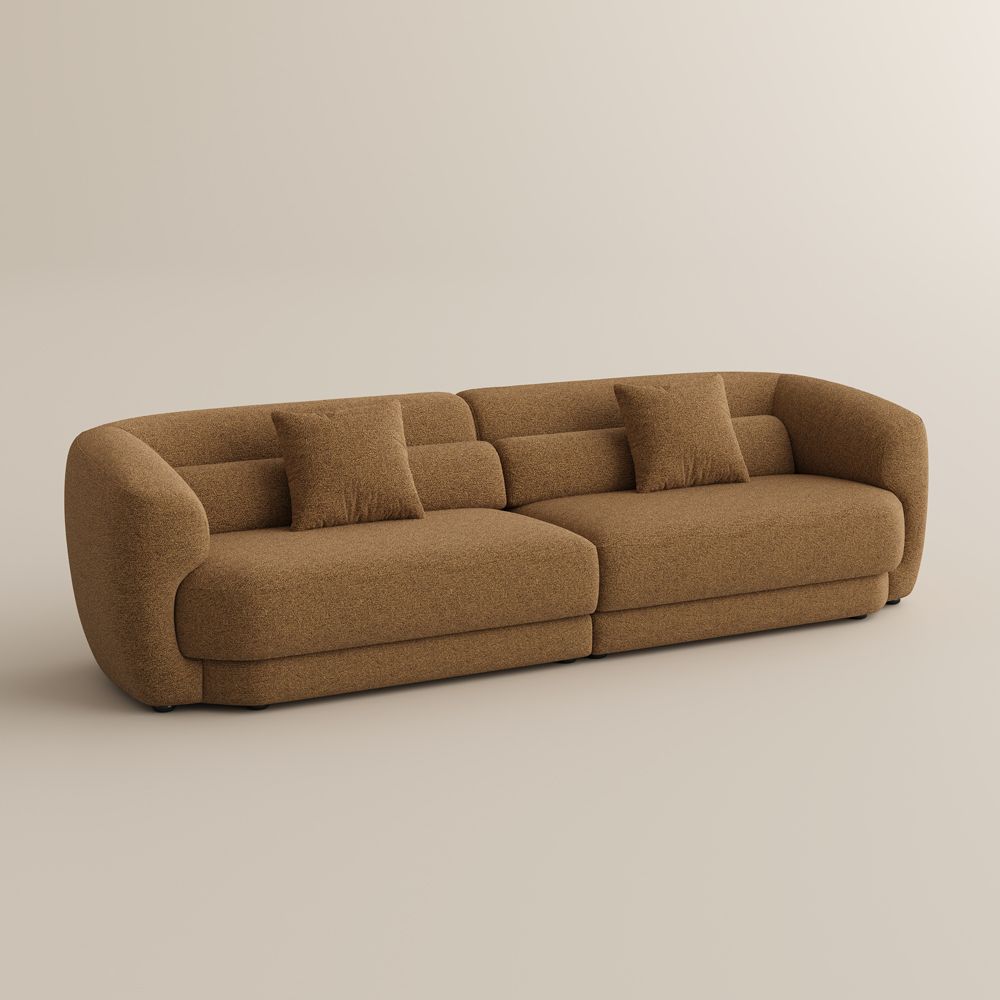 Brown Bouclé Modular Sofas