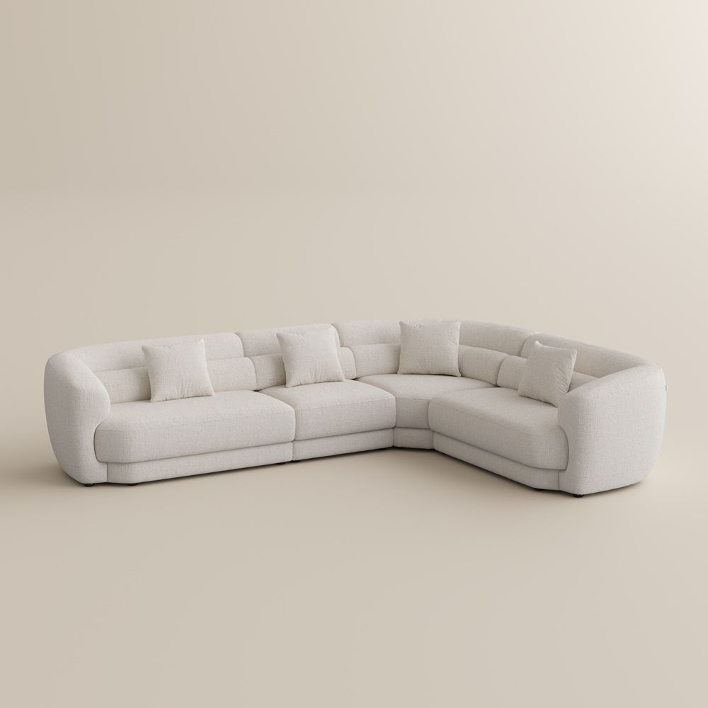 Beige Chenille Modular Sofas