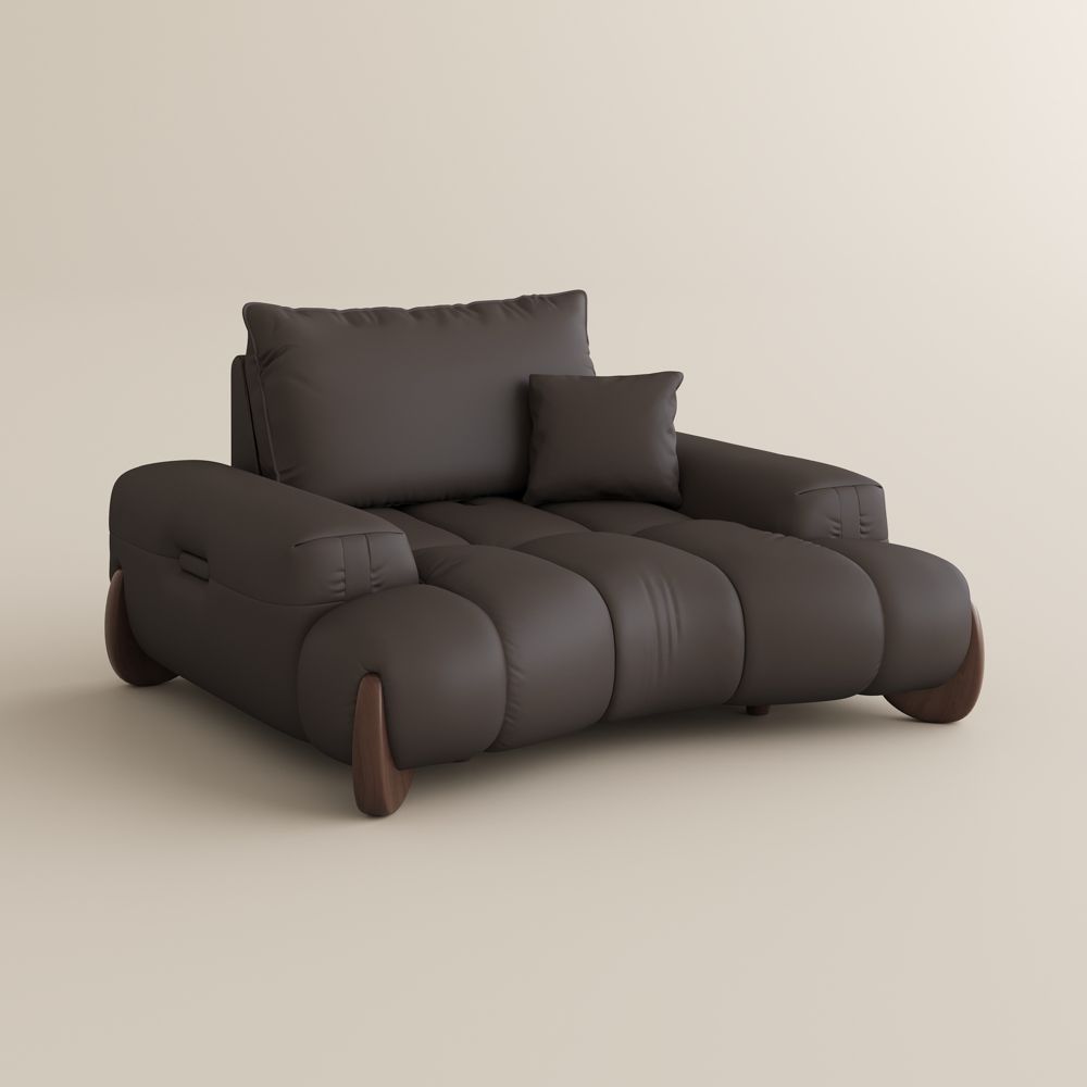 Living Room Dark Brown Leather Modular Sofas