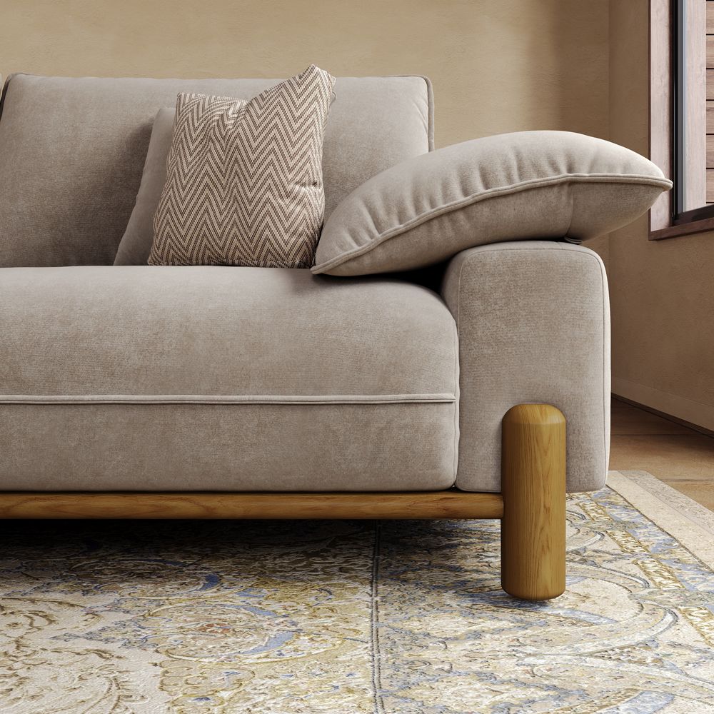 Khaki Pet-Friendly Fabric Sofa Set