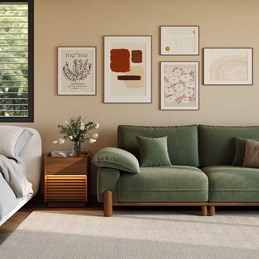 Apartment Light Khaki Chenille Sofa Set