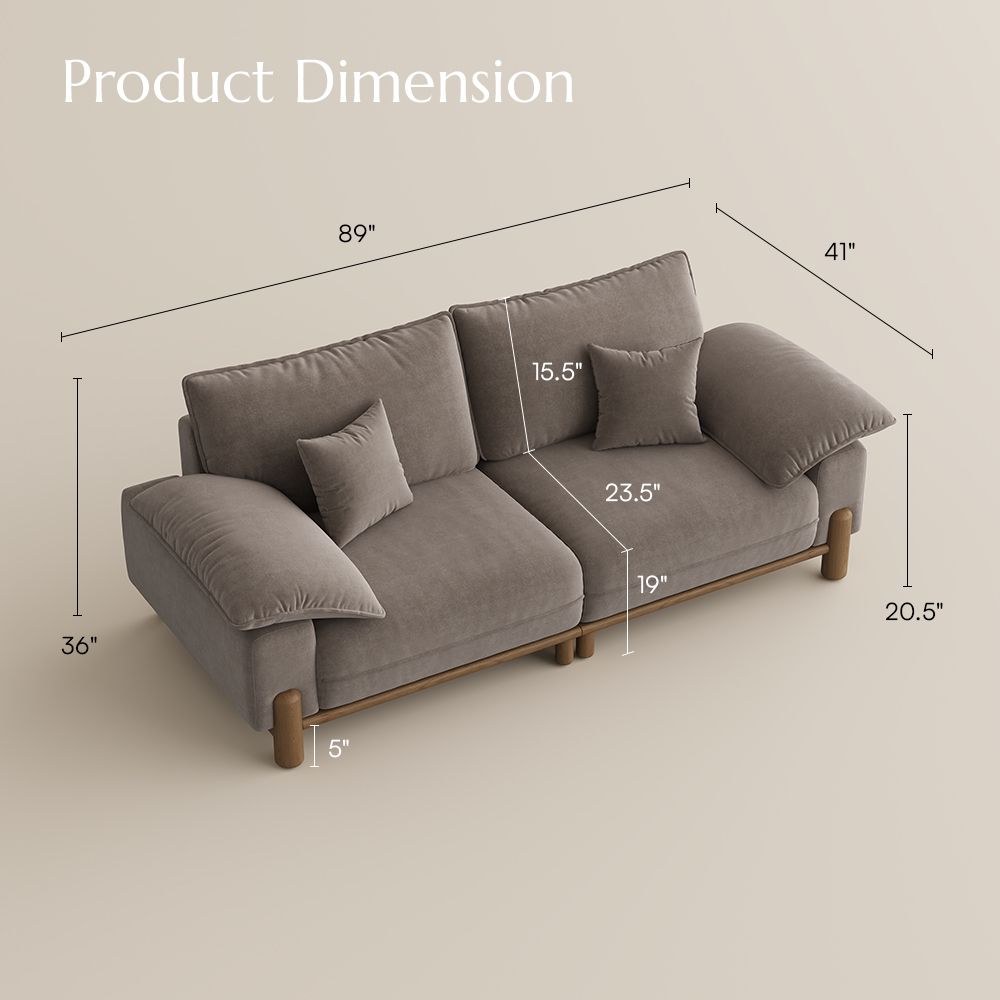 Khaki Pet-Friendly Fabric Sofa Set