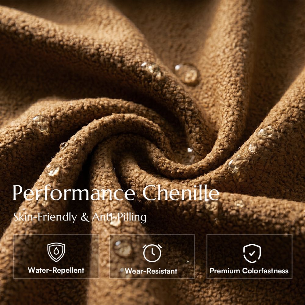 Brown Brown Chenille Modular Sofas